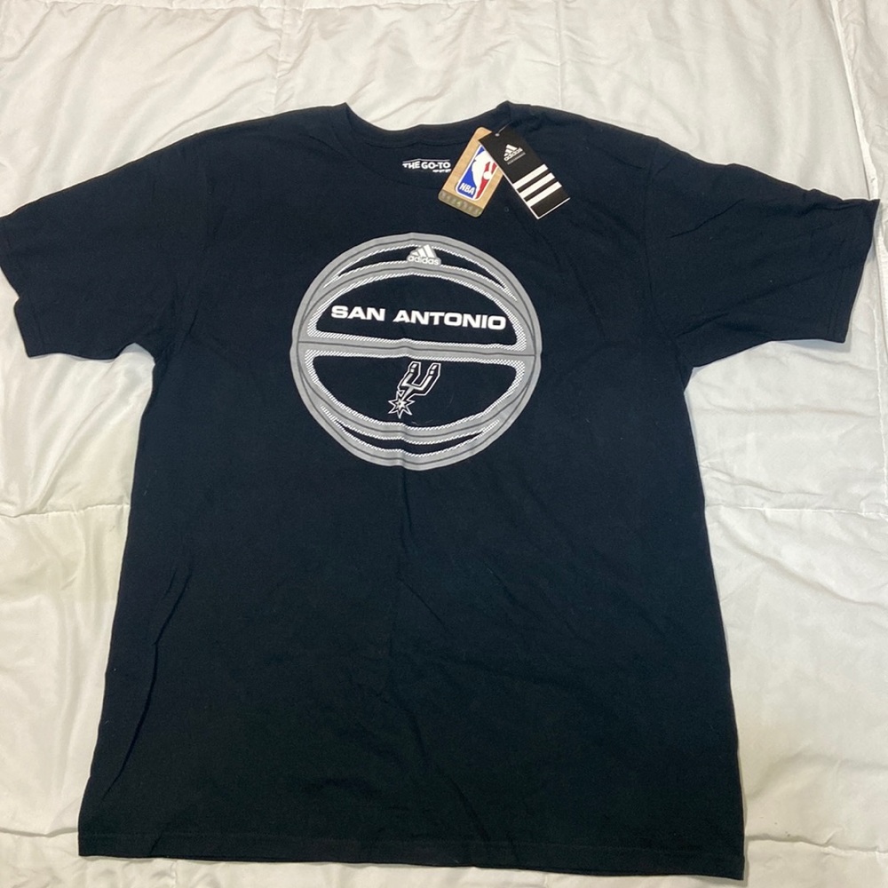 Spurs Black Adidas Tee